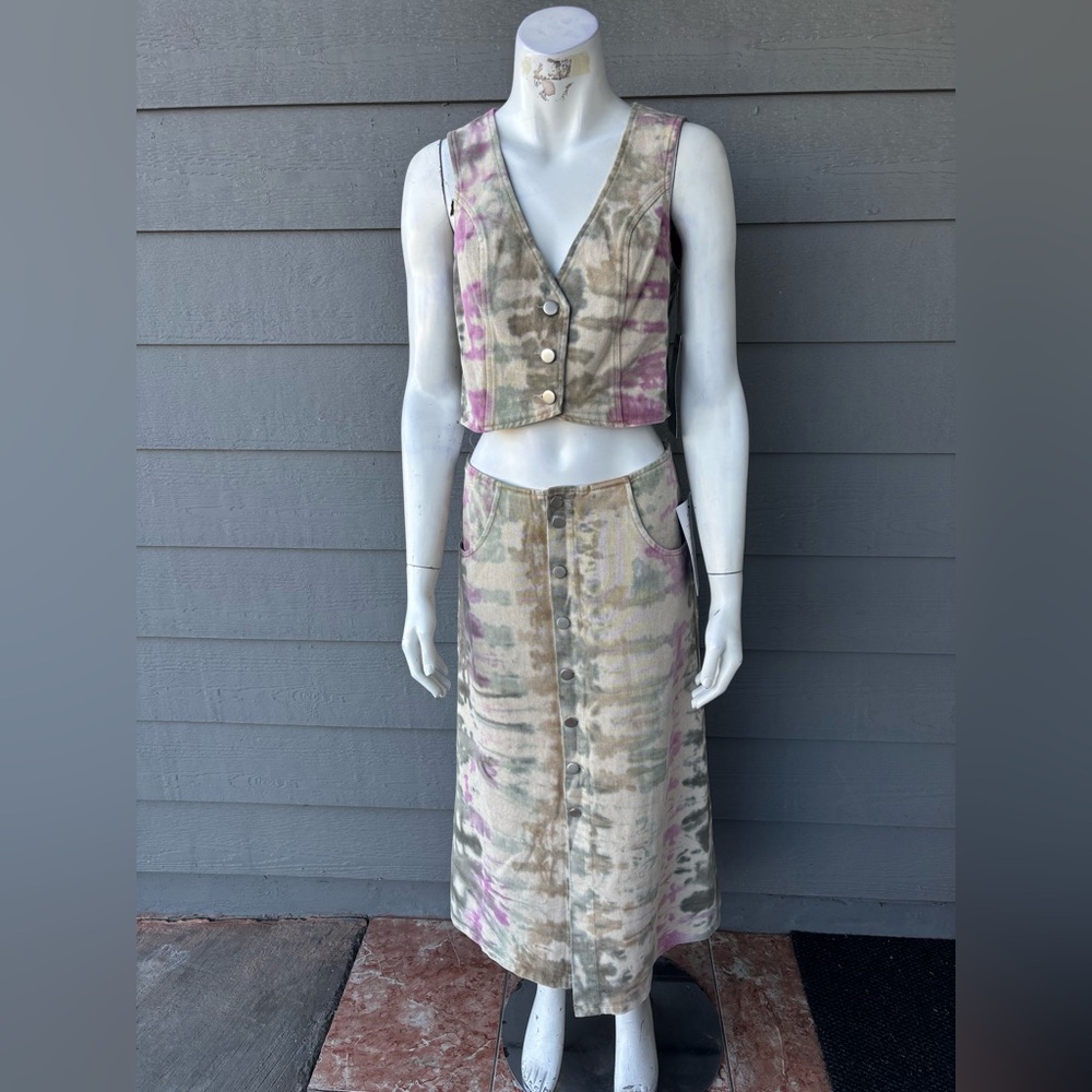 Hera Collection Pink and Gray Skirt Set